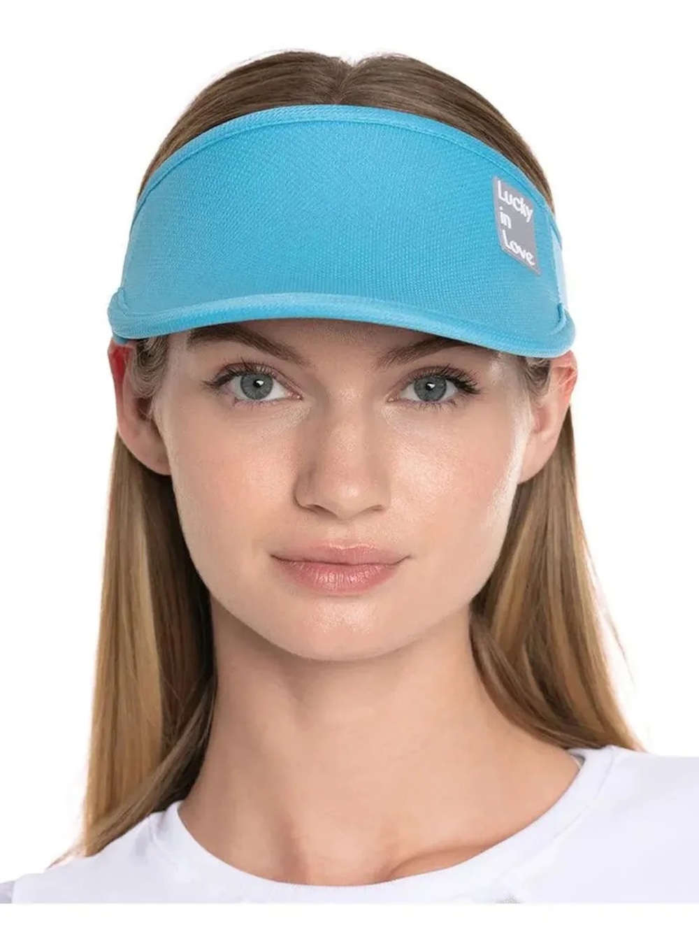 Lucky in Love Turquoise Blue Visor